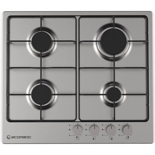 ايكوماتيك - مسطح غازاستانلس ستيل 60 سم 4 شعلة S603BS