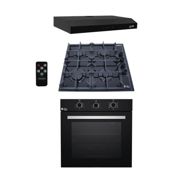 طقم بيورتي شفاط BTSLIM BLUS+ مسطح HPT903G + فرن OPT602GGD - أسود