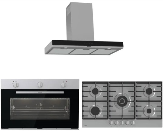 طقم جورينيا بلت ان شفاط 90 سم +مسطح غاز 90 سم + فرن غاز 90 سم