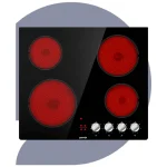 جورينيا مسطح كهرباء سيراميك 60 سم 4 شعلة لون اسود مفاتيح اماميه EC641BSC