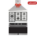 طقم بيورتي 90سم أستانلس .مسطح 5شعلة غاز hpt908sفرن غاز كامل 97لتر OPT901XGD شفاط هرمي 650 قوةشفط