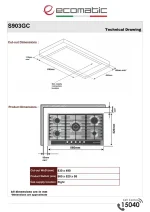⁦مسطح إيكوماتك S903GC، 90 سم، 5 شعلات، لوحة تحكم كريستال⁩ - الصورة ⁦2⁩